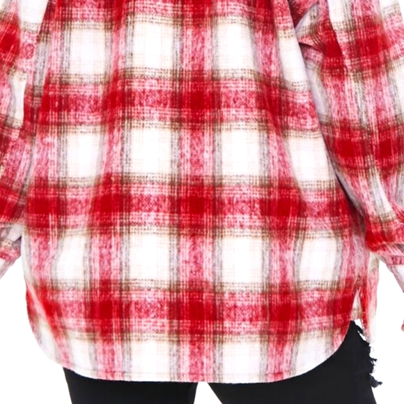 Plus Size Forever 21 Plaid Faux Shearling Coat - Picture 2 of 5